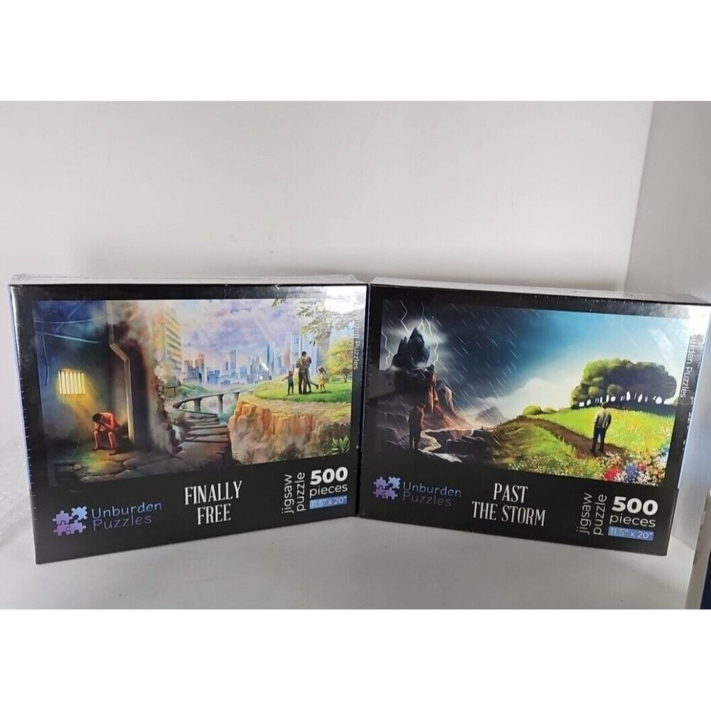 Finally Free & Past The Storm 500 Piece Jigsaw Puzzle Set 11.5" X 20" Unburden